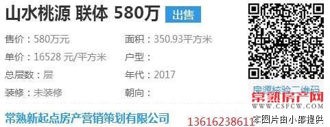山水桃源联体346平毛坯580万（多套）