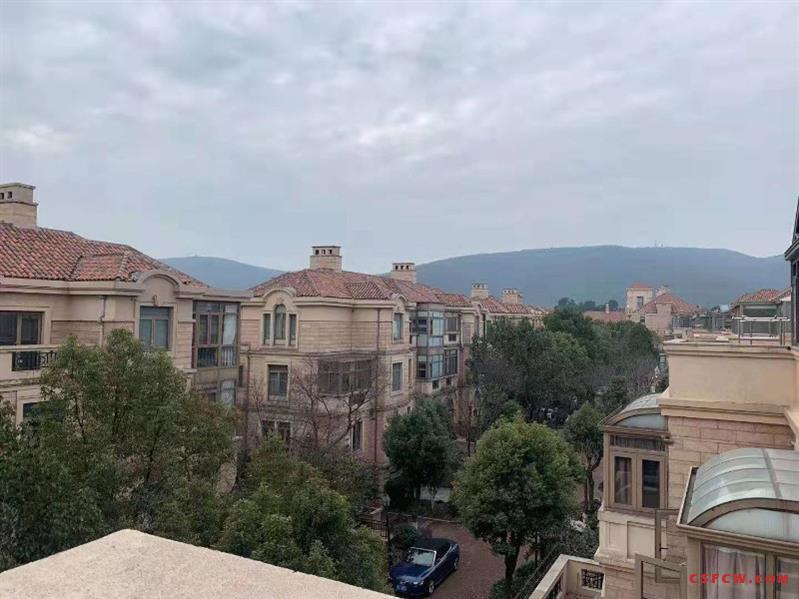 c虞景山庄，联体边套，410平，毛坯，1050万，朝南双汽车库，带大院子，满2