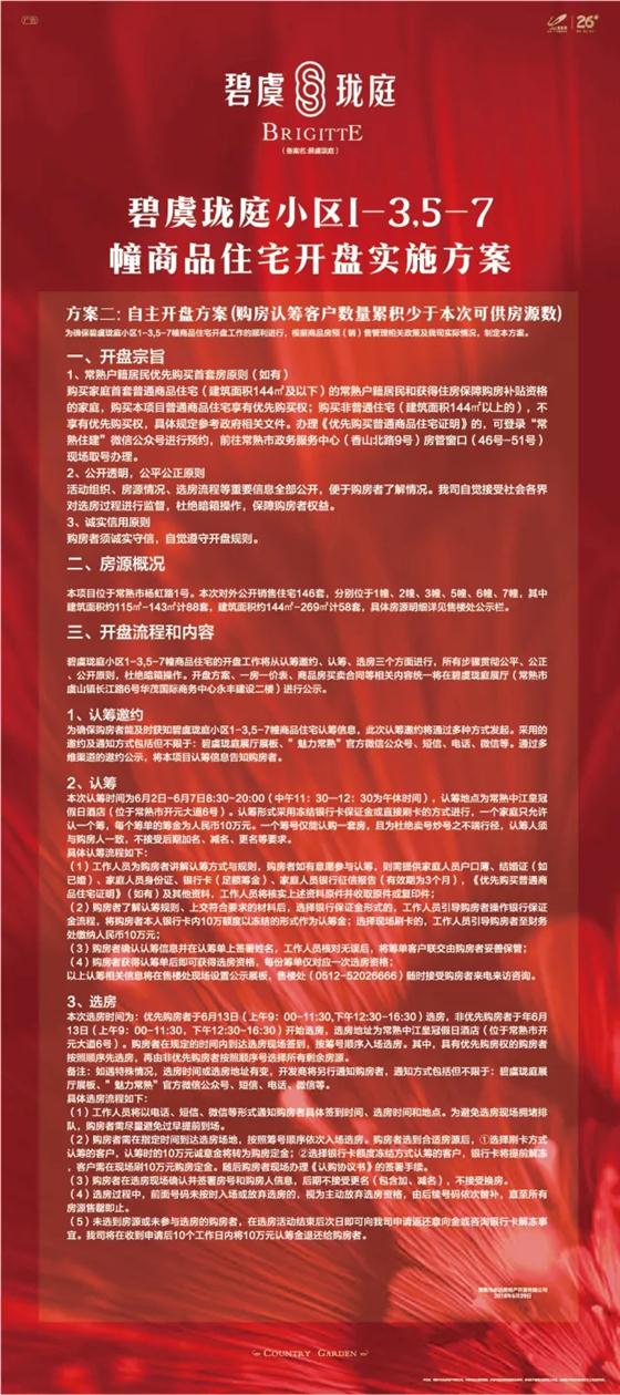 碧虞珑庭项目开盘细则及认筹流程公示