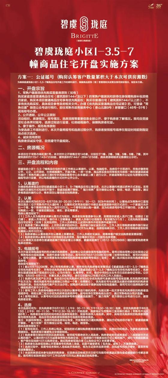碧虞珑庭项目开盘细则及认筹流程公示