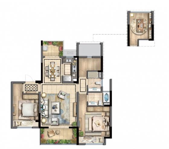 【新房资讯】城北装标最高配—华熙阁约115-140㎡户型在售中