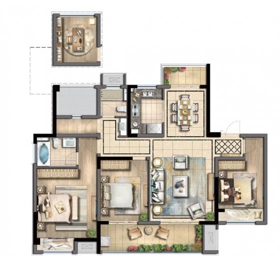 【新房资讯】城北装标最高配—华熙阁约115-140㎡户型在售中