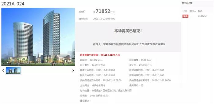 常熟2021最后拍落幕！吸金26.44亿 